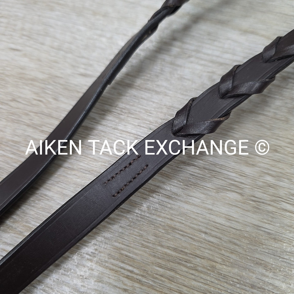 Flat Laced Reins, Brown, 62"