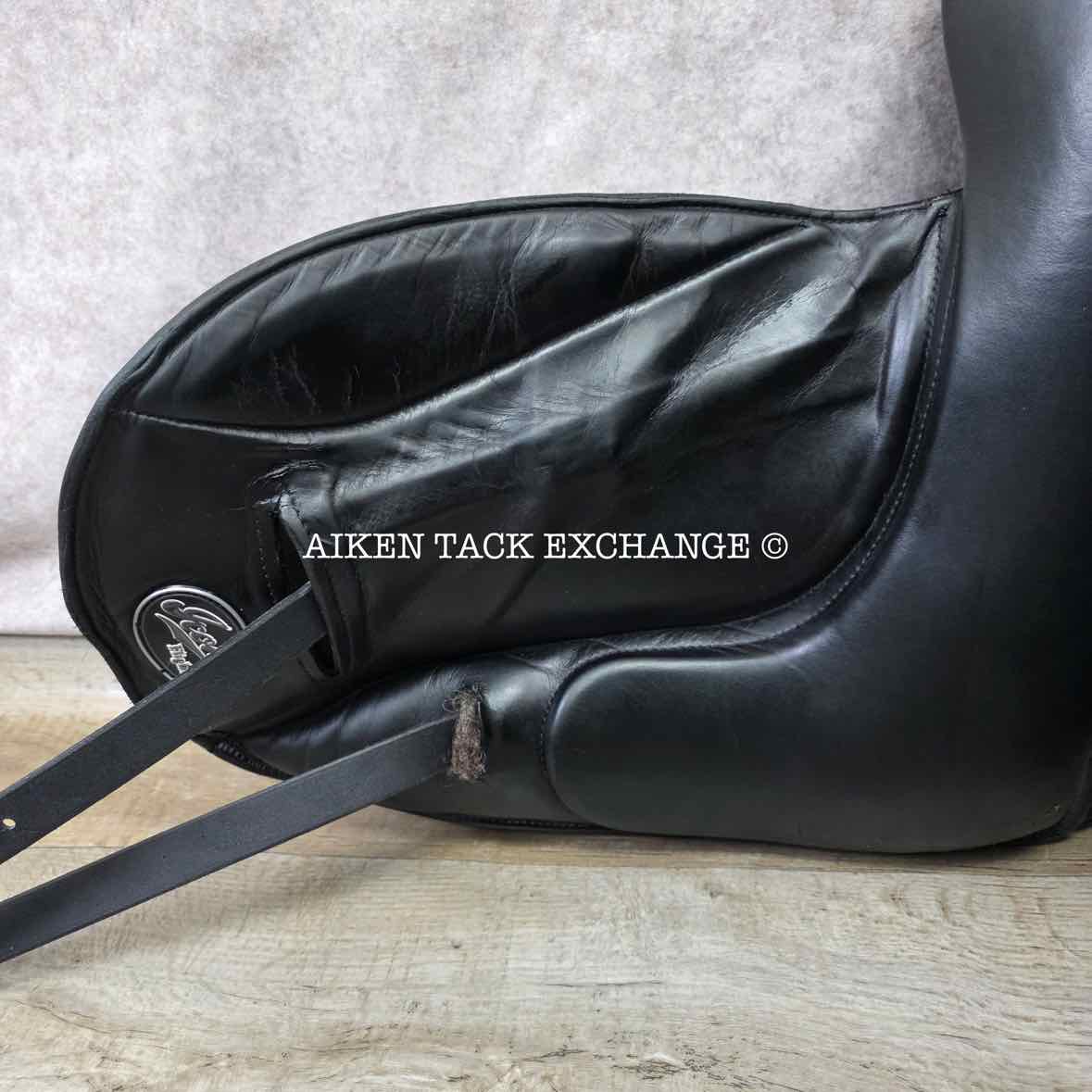 2017 Custom Saddlery Icon Flight Monoflap Dressage Saddle, 17.5" Seat, Adjustable Tree, Wool Flocked Hybrid Panels