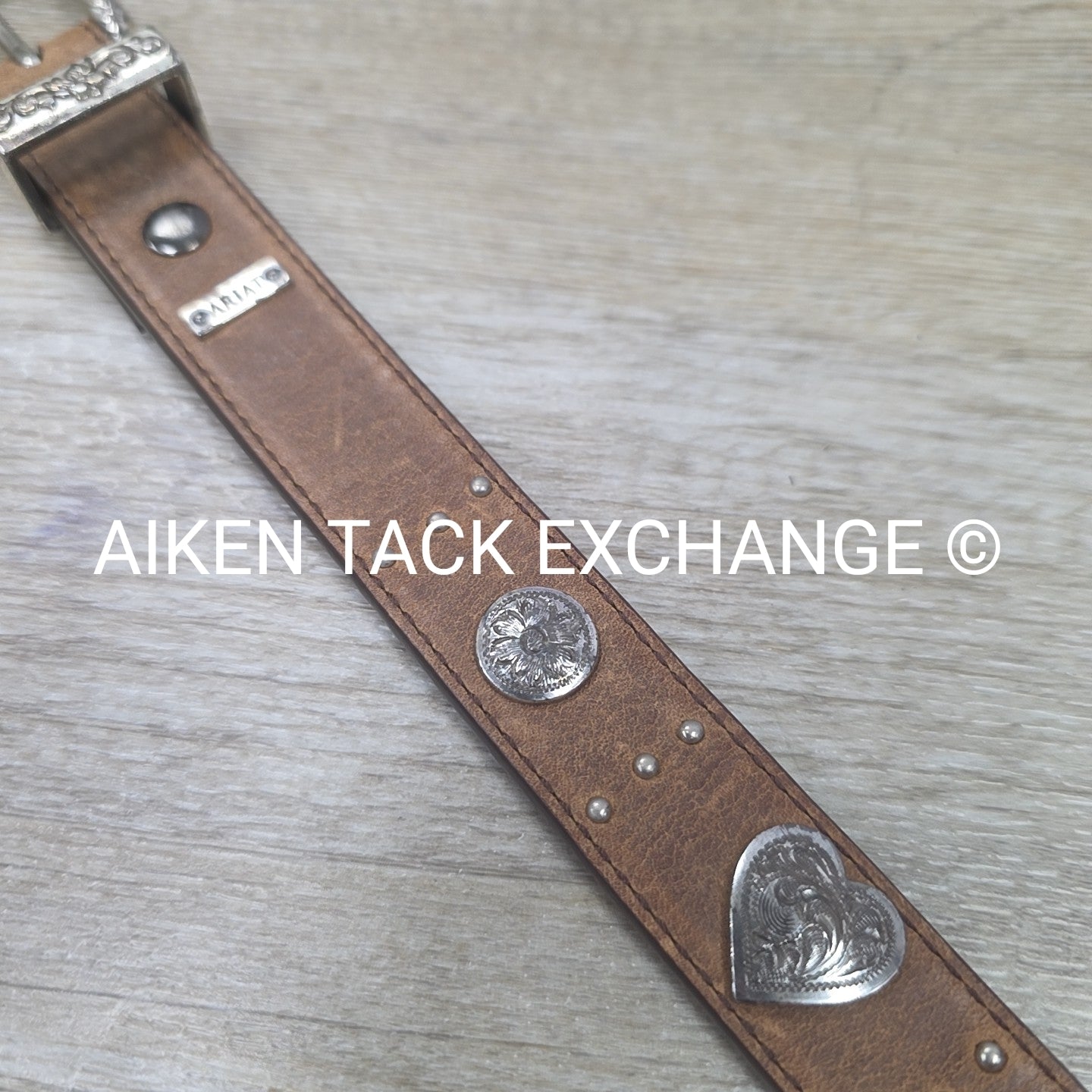 Ariat Heart Shaped Concho Belt, Size 28
