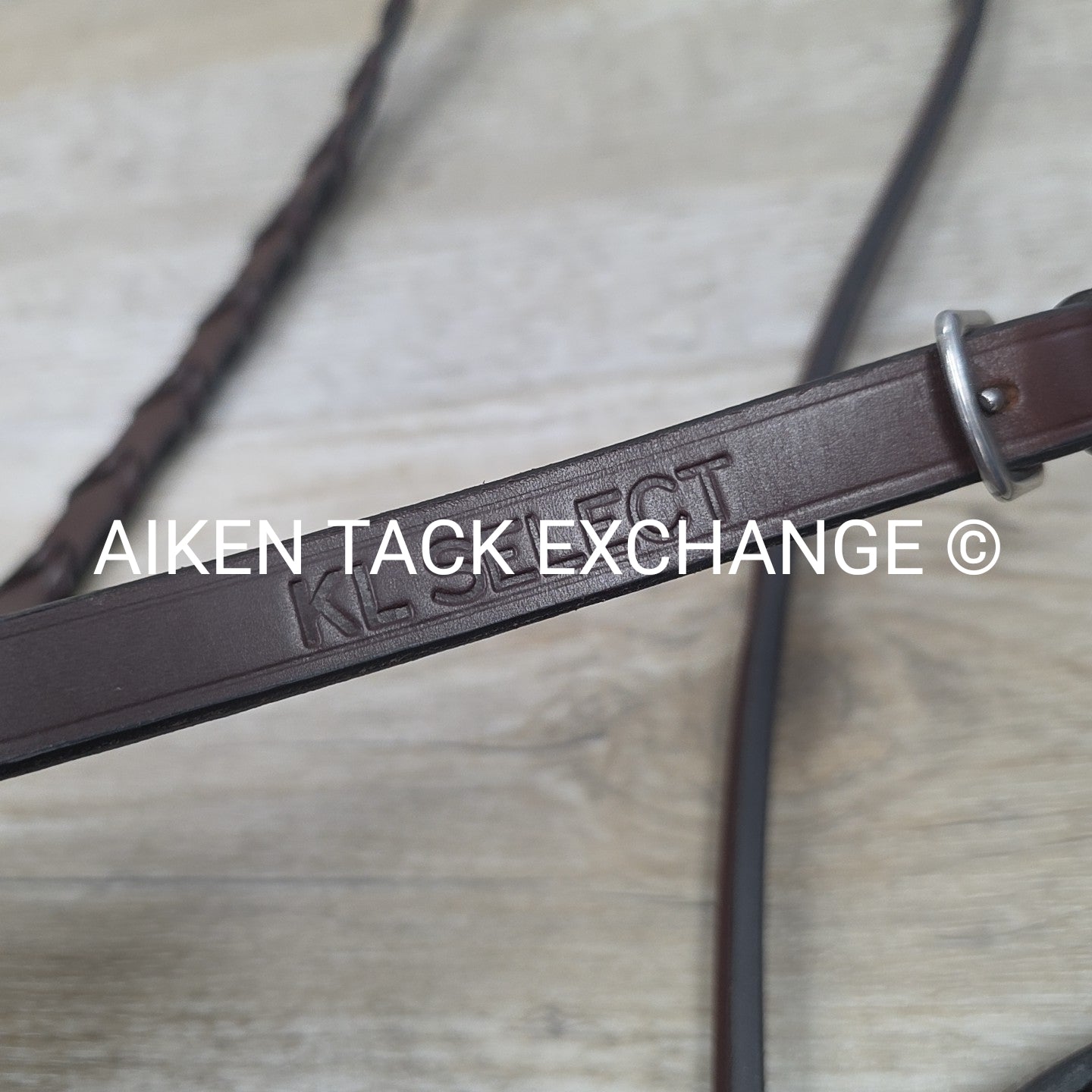 KL Select Square Raised Fancy Stitched Laced Reins, Brown, Size Full