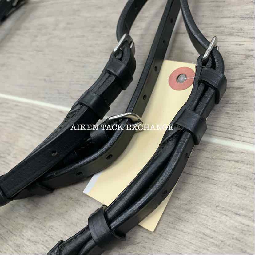 Halter Ego Rolled Leather Snaffle Bridle, No Reins, Missing Flash Strap, Oversiz