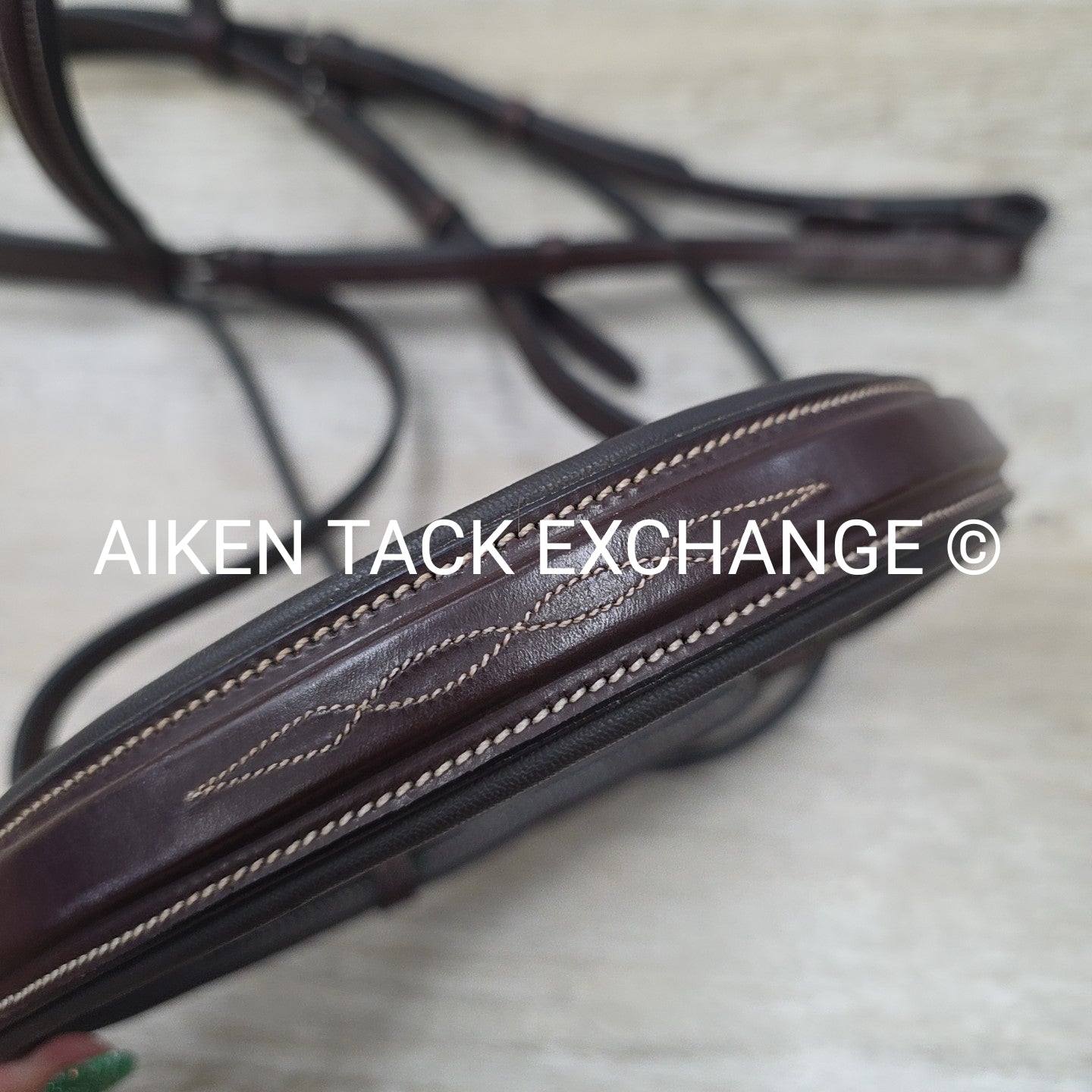 KL Select Red Barn Tryon Hunter Bridle, No Reins, Brown, Oversize