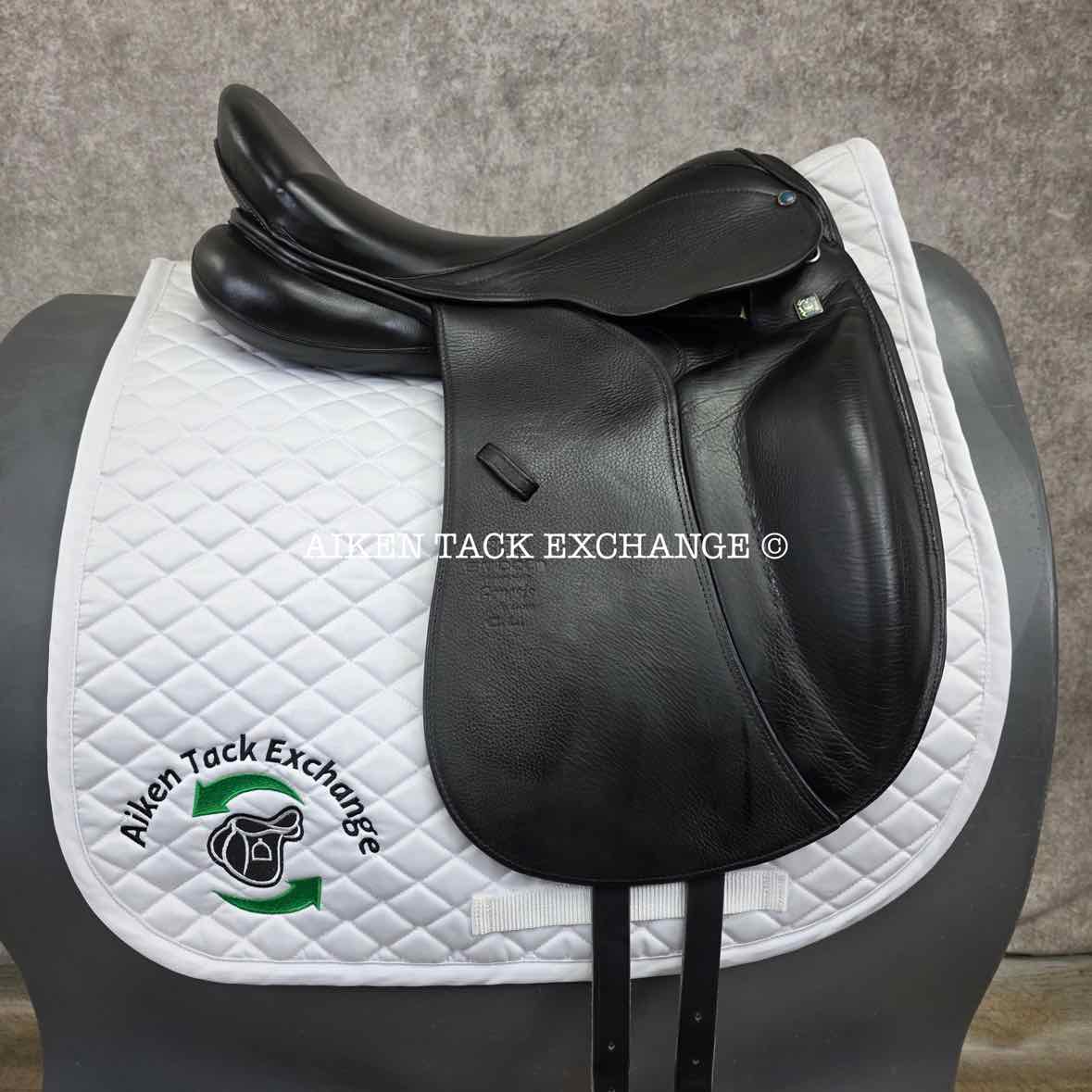 2012 Stubben Genesis CL Deluxe Dressage Saddle, 17.5" Seat w/ Biomex, 28cm Tree - Medium, Wool Flocked Panels