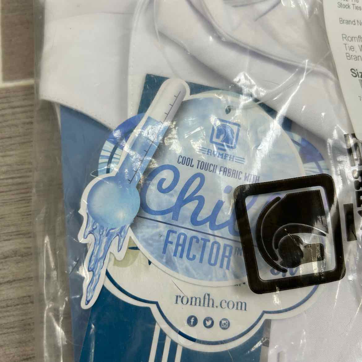 Romfh Pre Tied Stock Tie, White, One Size, Brand New