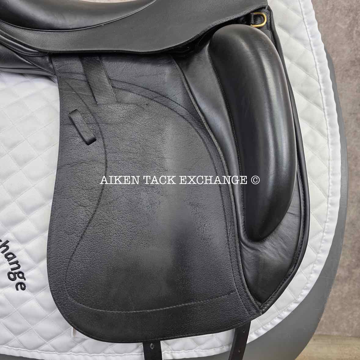 2016 Custom Saddlery Wolfgang Solo Monoflap Dressage Saddle, 17.5" Seat, Adjustable Tree, Wool Flocked Panels