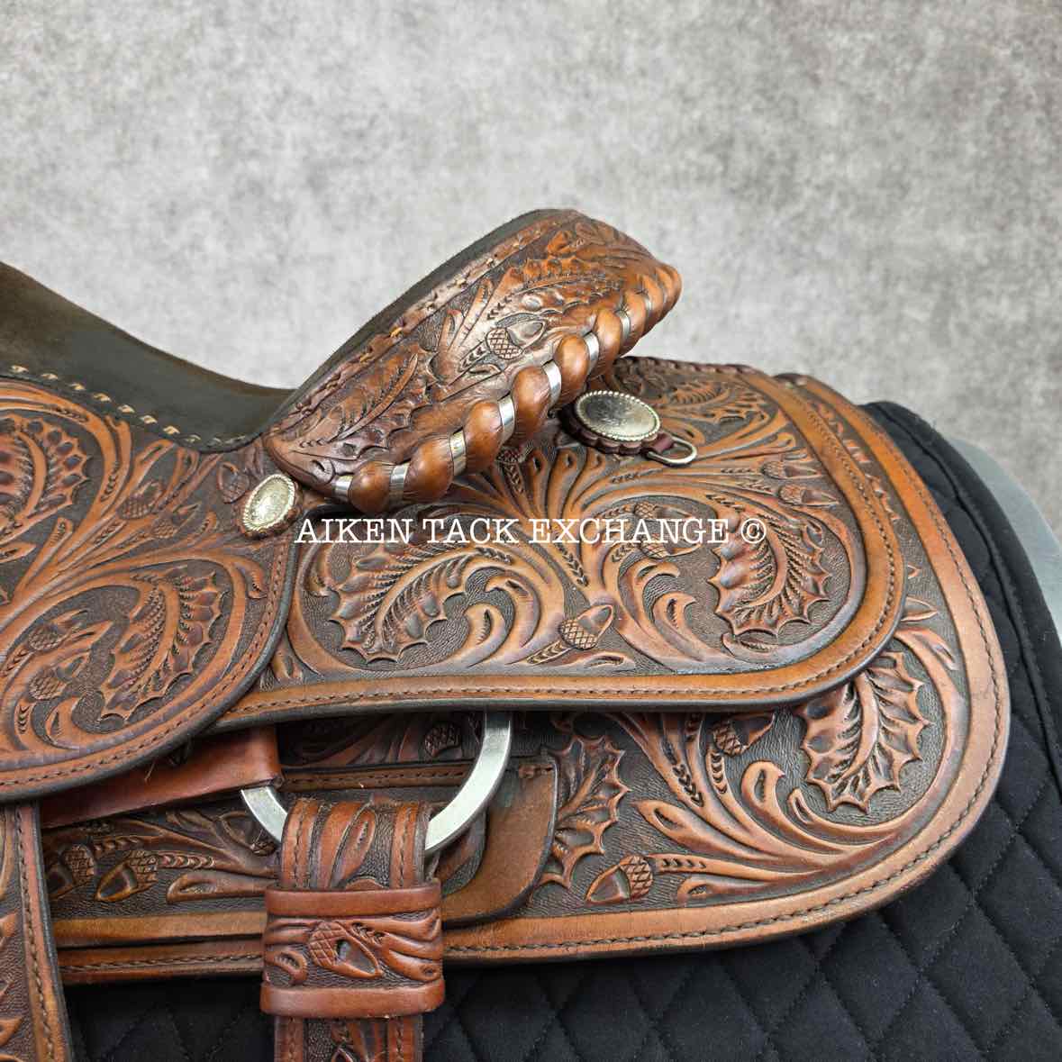 Circle Y Equitation Western Saddle, 15" Seat, Regular Tree - Semi QH Bars