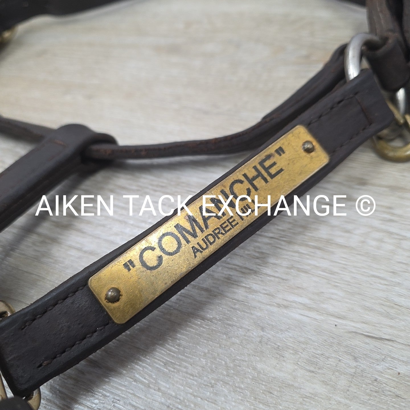 Leather Halter, Has Nameplate, Brown, Size Cob