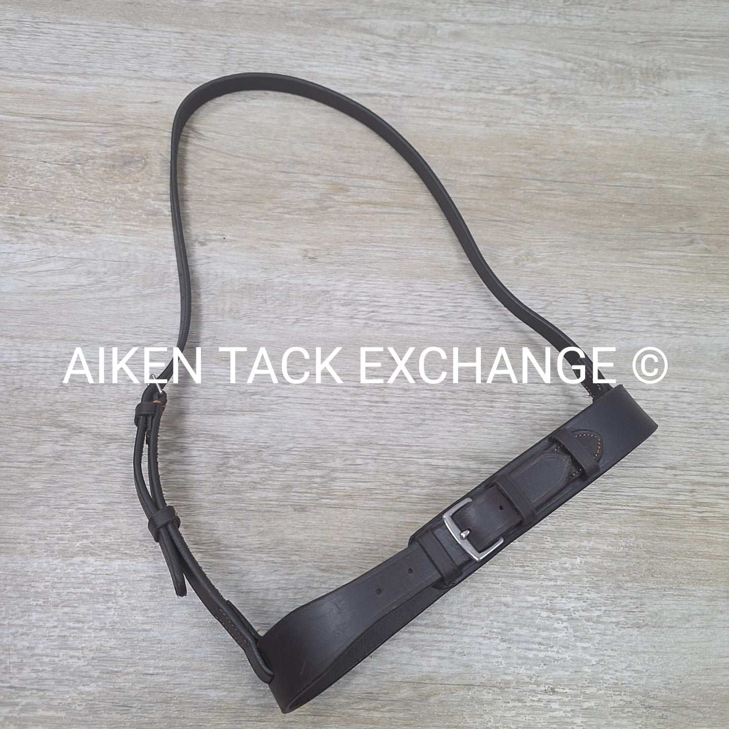 Bobby's English Tack Flat Hunt Noseband, Brown, Size Full