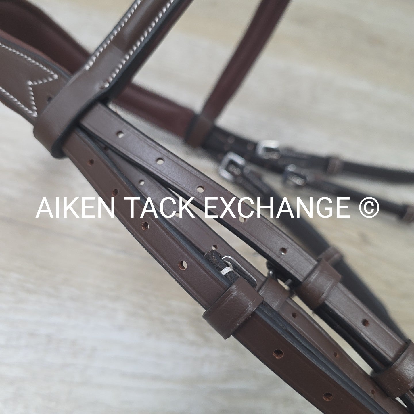 HDR Pro Mono Crown Figure 8 Bridle with Rubber Reins, Australian Nut, Size Full