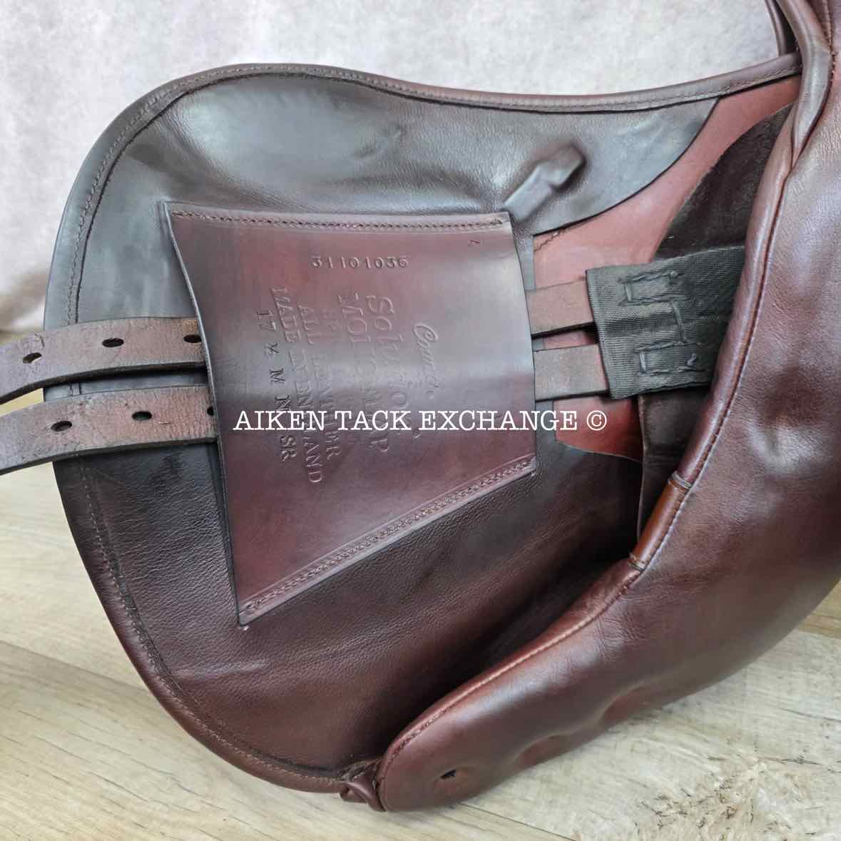 **SOLD** 2021 County Solution Monoflap Jump Saddle, 17.5" Seat, Medium Narrow Tree, Wool Flocked Panels