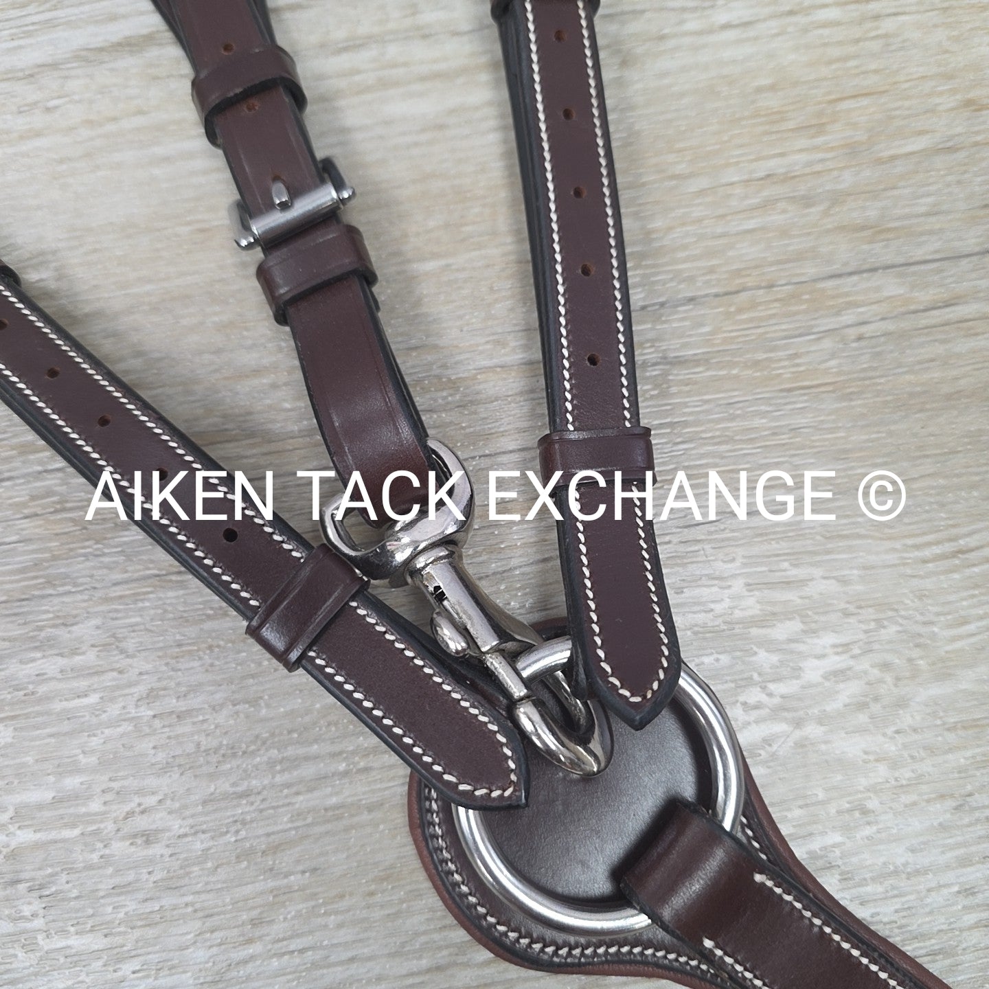 Fancy Stitched 5 Point Breastplate with Running Martingale Attachment, Brown, Si