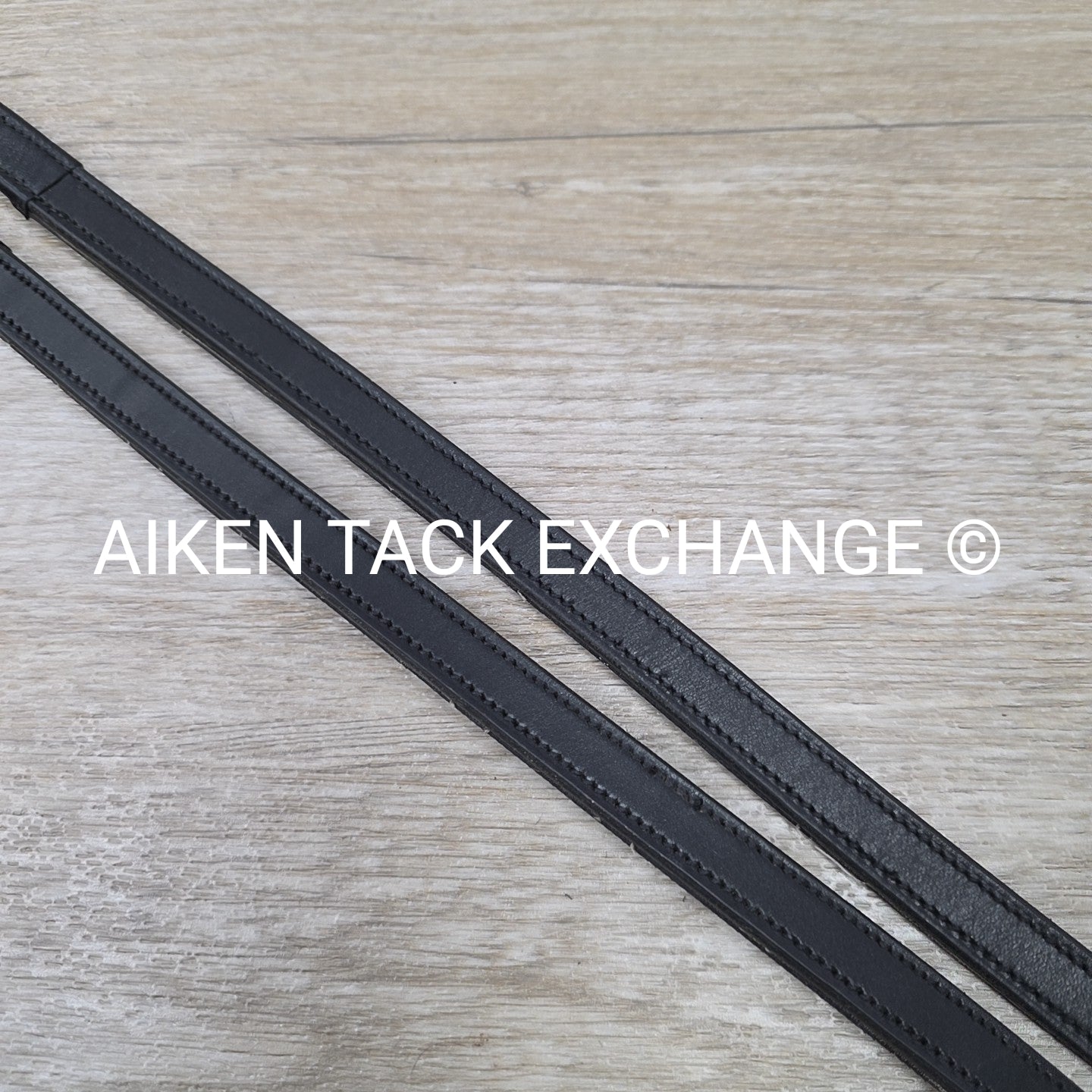 Rubber Lined Reins, Black, Full