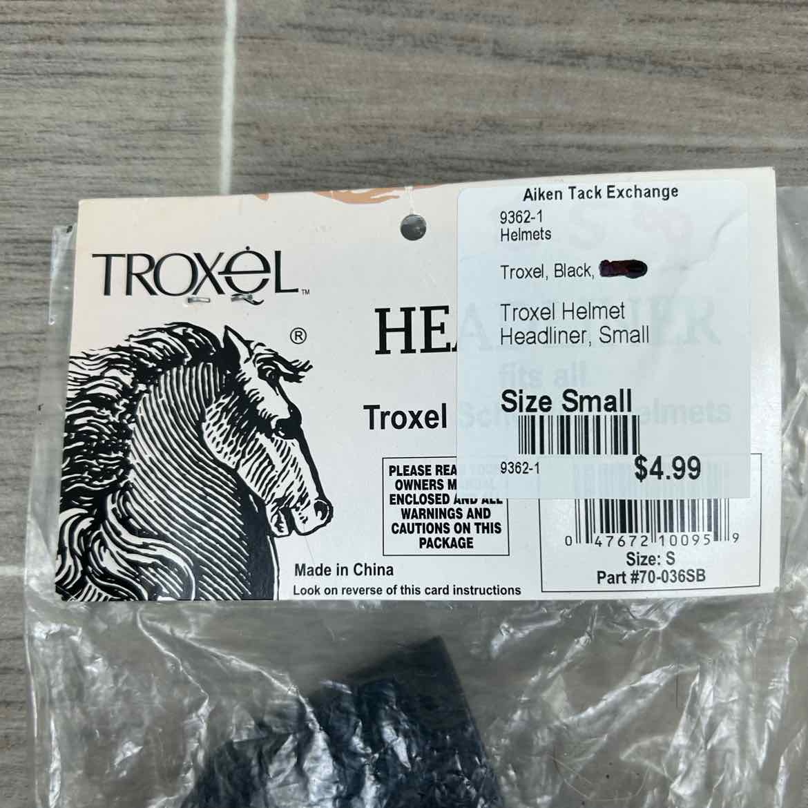 Troxel Helmet Headliner, Small