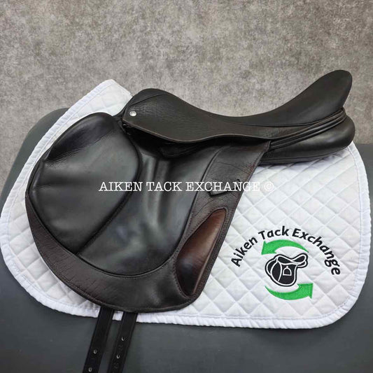 2016 Custom Saddlery Monte Carlo Monoflap Jump Saddle, 18" Seat, Adjustable Tree, Wool Flocked Panels