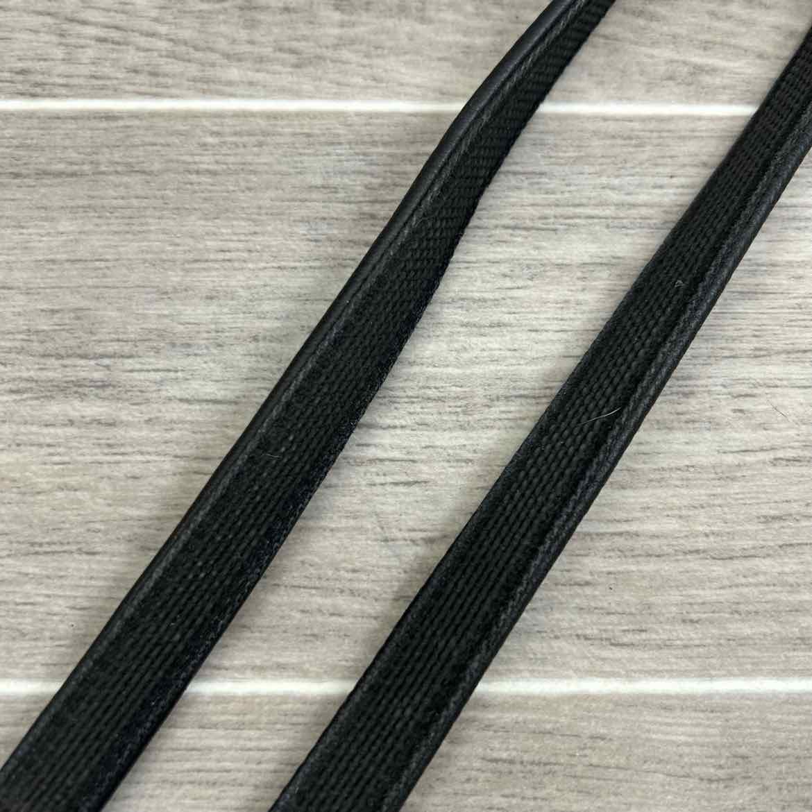 Stubben NT Leather Reins with Extra Grip Rubber Lining, Black, 55"