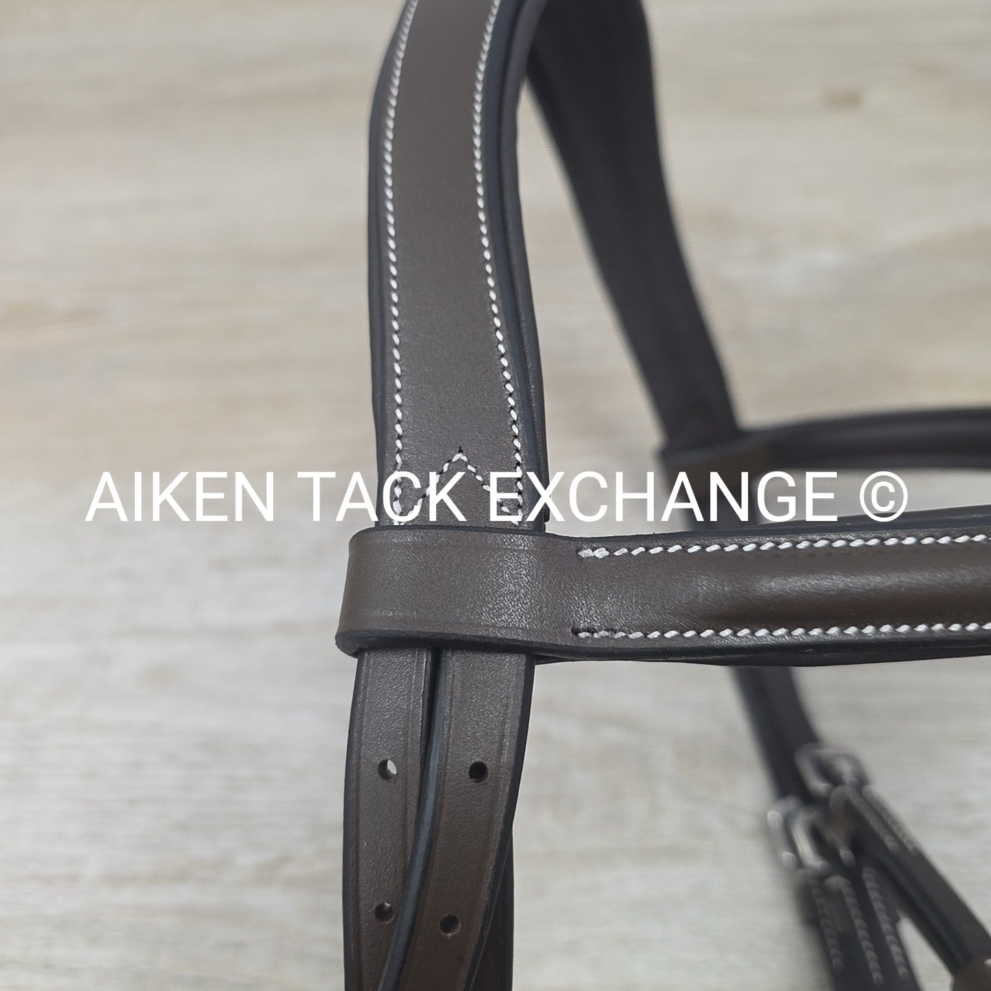 HDR Pro Mono Crown Flash Bridle with Rubber Reins, Havana, Size Full/Horse