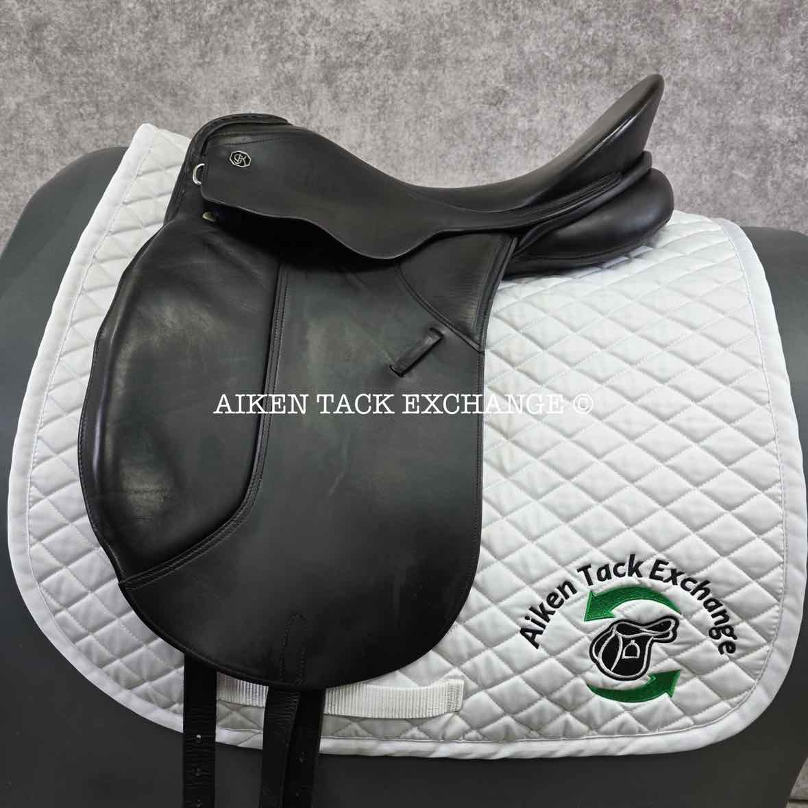 1990 Kieffer Wein DL Dressage Saddle, 17" Seat, Medium Wide Tree, Wool Flocked Panels