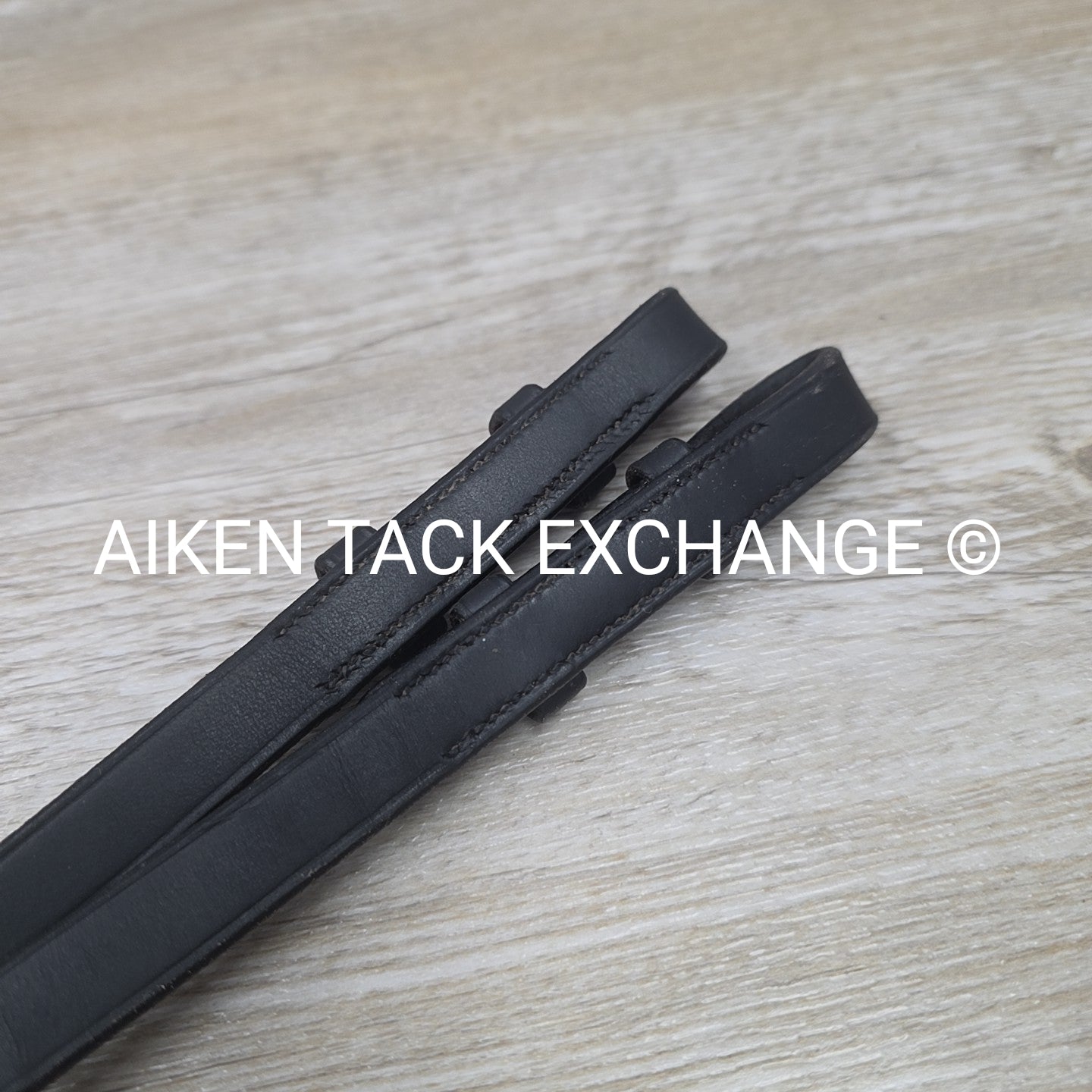 Leather Reins with Hand Stops, Black, 56"