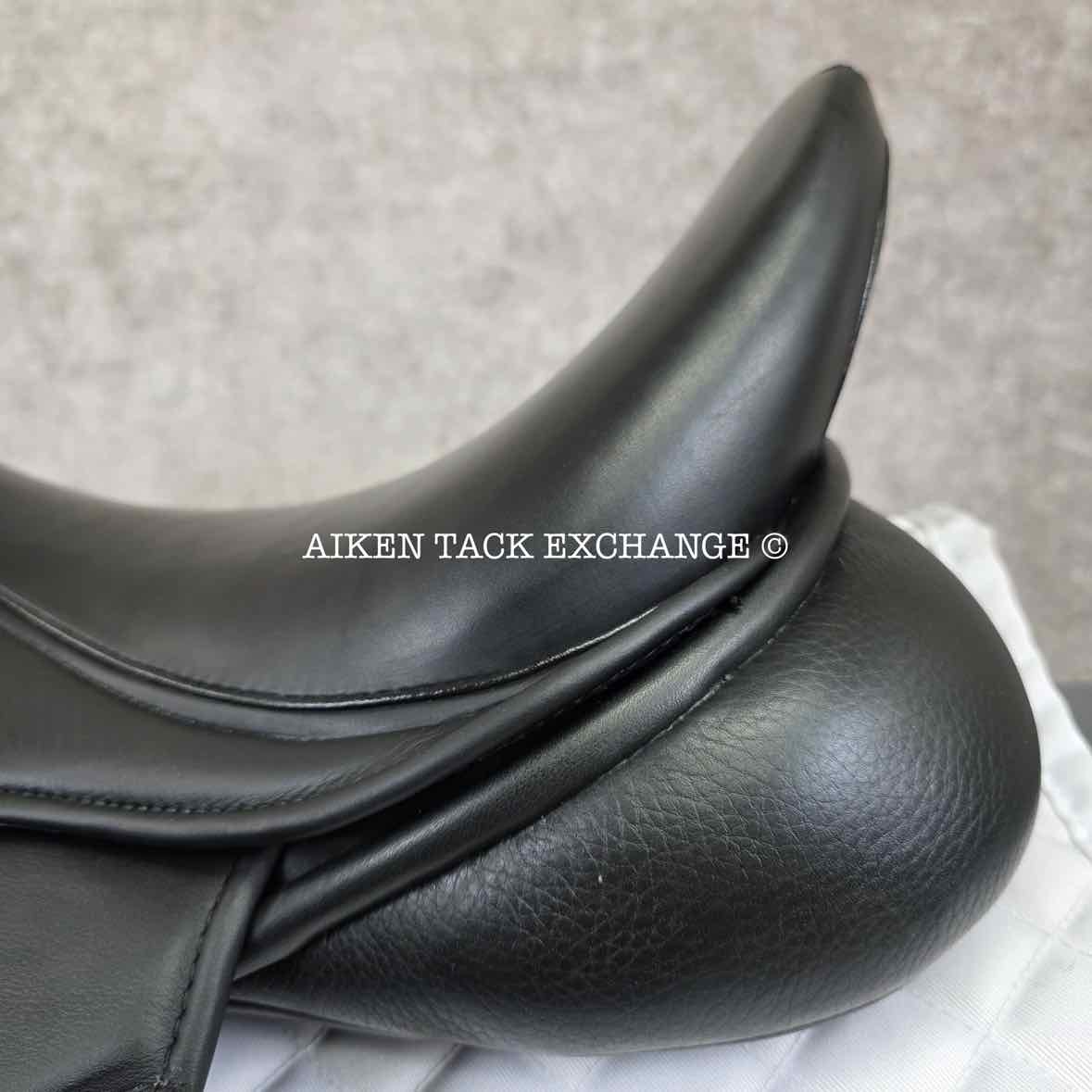 **SOLD** Gullikson Jerger-Genser Dressage Saddle, 17.5" Seat, Extra Short Flap, Wide Tree, Wool Flocked Panels