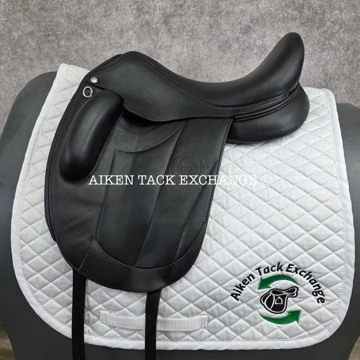 2018 Forestier Aachen Monoflap Dressage Saddle, 17" Seat, 1 Flap, MW/W Tree, PRO Panels, Full Buffalo Leather