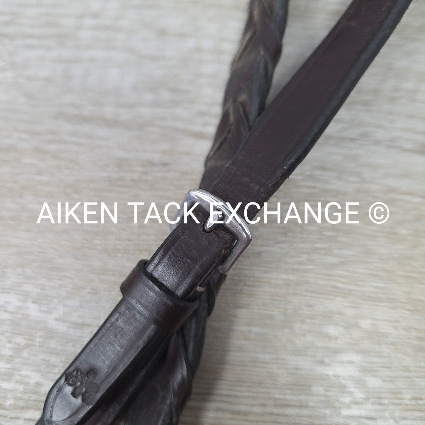 KL Select Black Oak Fancy Stitched Square Raised Laced Reins, Brown, 55"