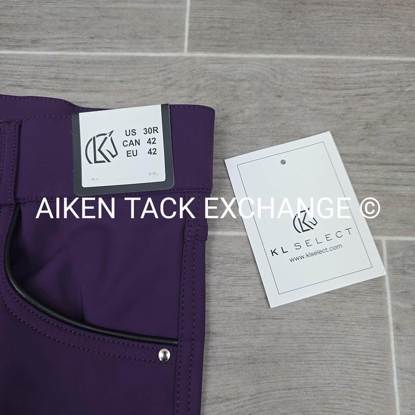 KL Select Gabrielle Knee Patch Breeches, Purple, Women's Size 30R