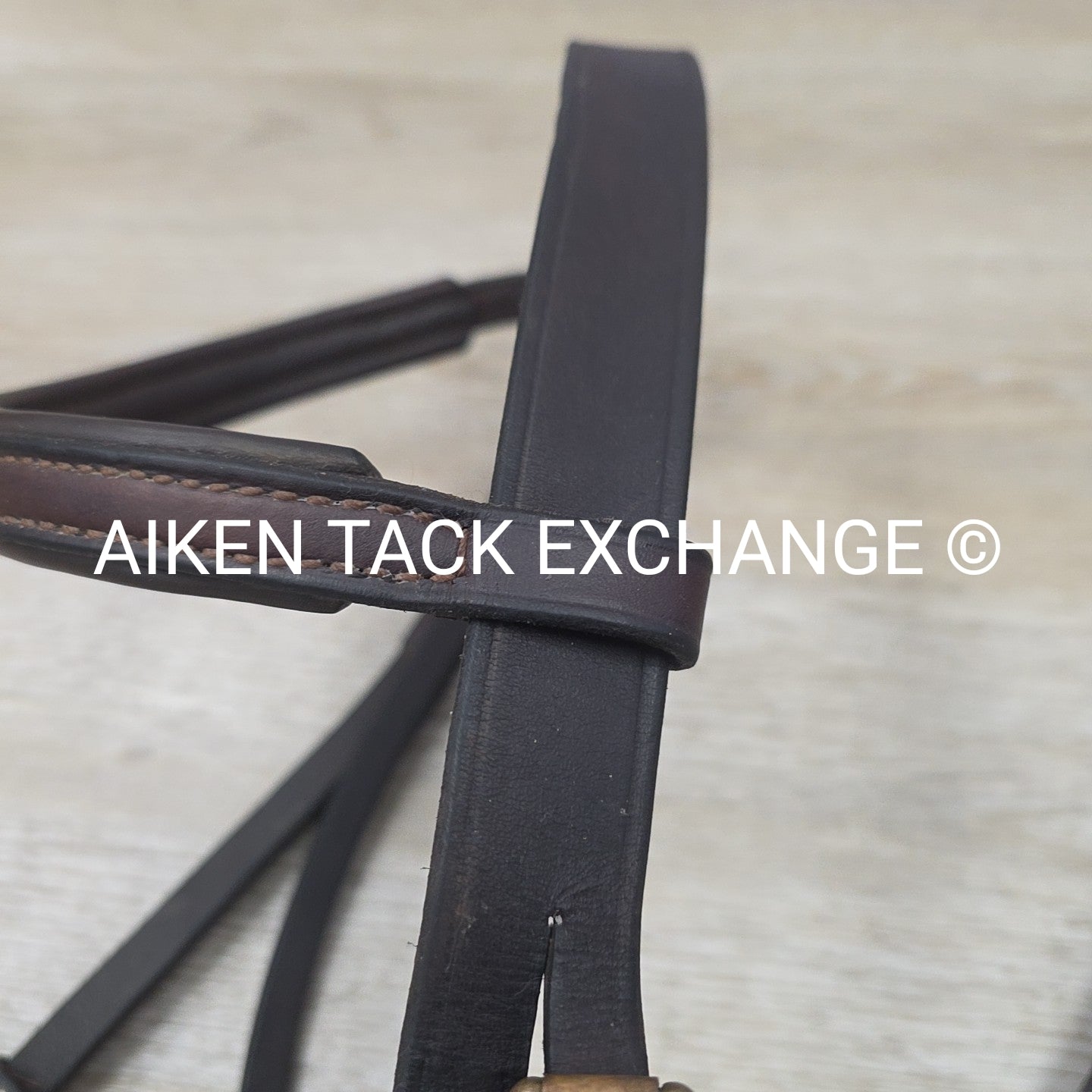 Nunn Finer Bridle Missing Noseband with Flat Leather Reins, Brown, Size Full