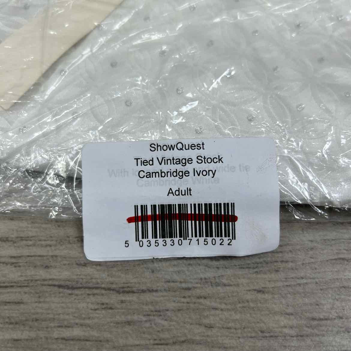 Showquest Pre Tied Stock Tie, Adult, Brand New