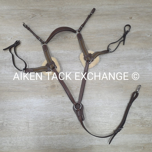 5 Point Elastic Breastplate, Brown, Size Cob