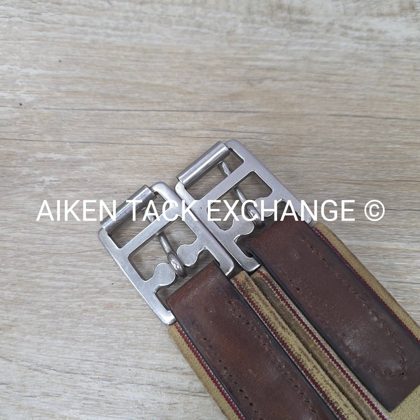 Leather Girth with Single End Elastic, Brown, 52"