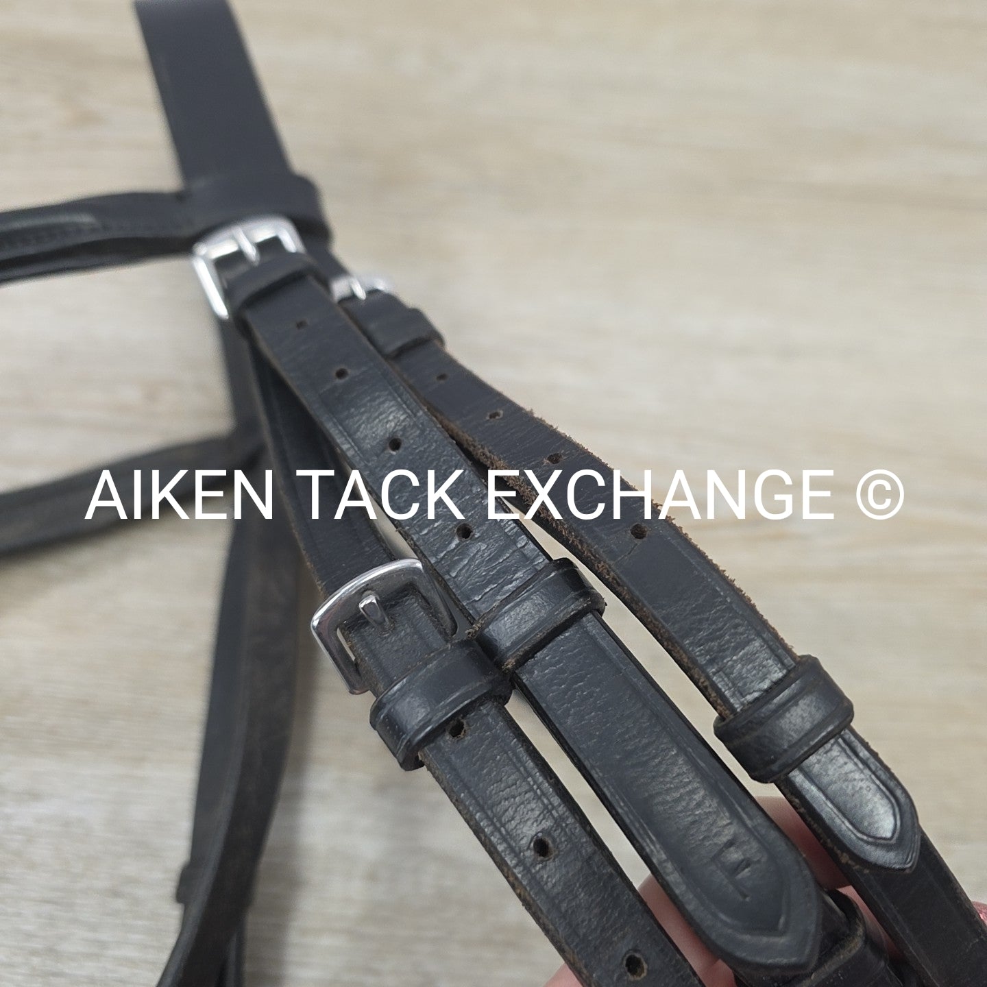 Bobby's English Tack Fairhaven Plain Raised Flash Bridle with Cotton Web Reins,