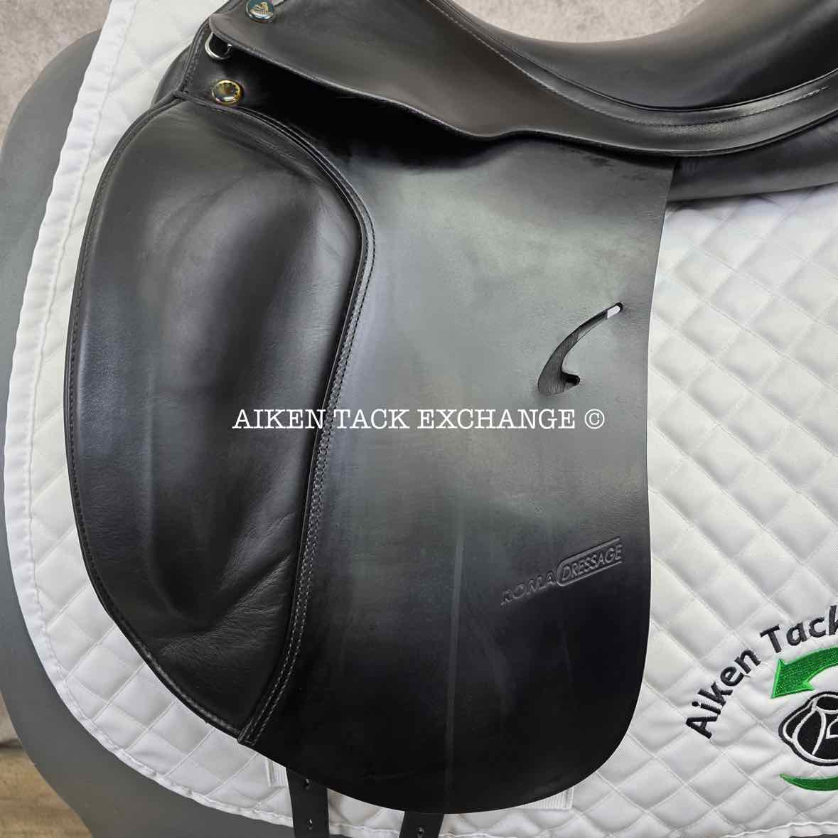 2013 Prestige Roma Dressage Saddle, 17" Seat, 34/35 Tree - MW/W, Wool Flocked Panels