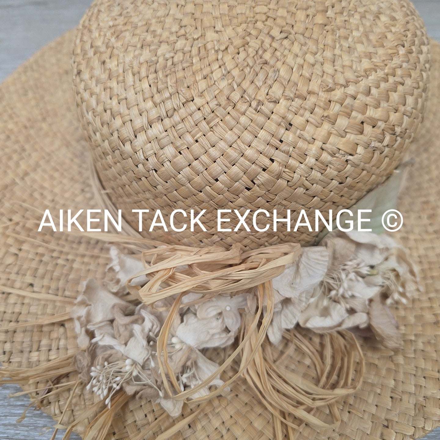 Bass Straw Derby Hat w/ Dried Flowers