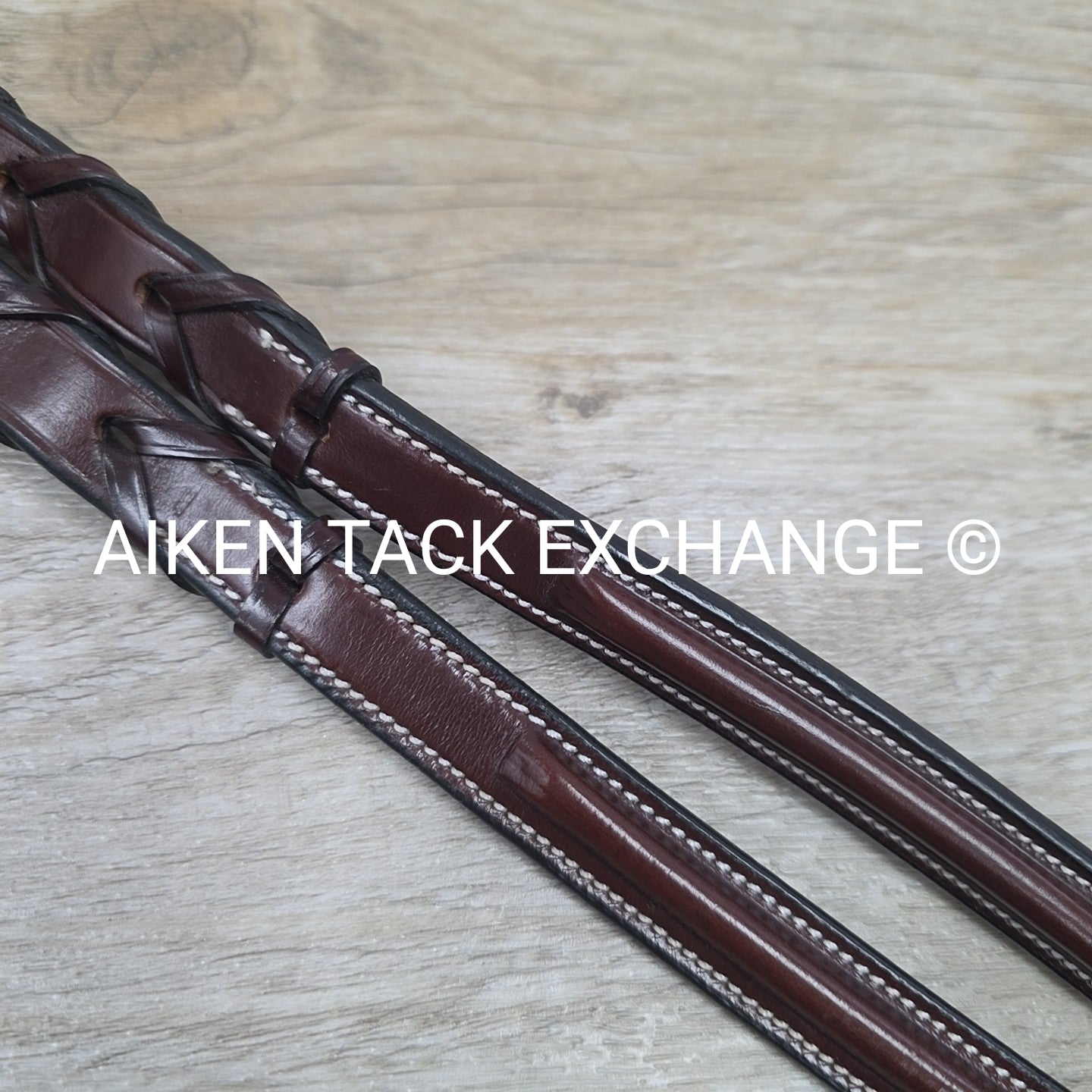 KL Select Round Raised Fancy Stitched Laced Reins, Brown, Size Full