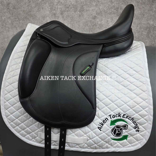 2023 Amerigo Cervia Siena Pinerolo Monoflap Dressage Saddle, 18" Seat, Tree, Wide Tree, Wool Flocked Panels