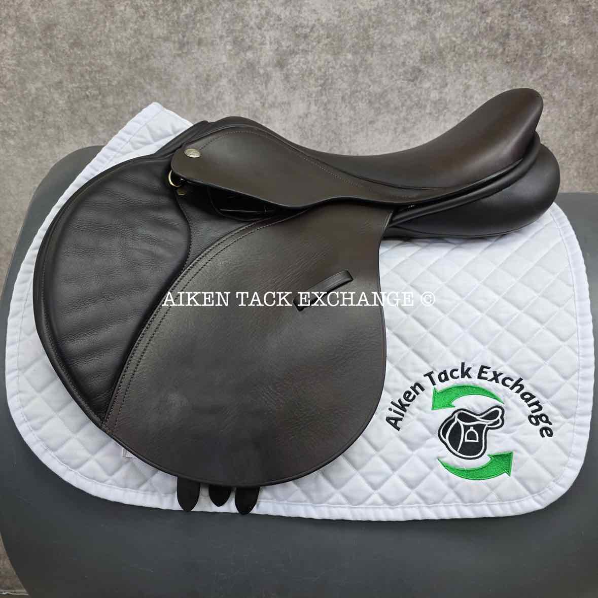 Adam Ellis Close Contact Jump Saddle, 17.5" Seat, Medium Wide Tree, Wool Flocked Panels