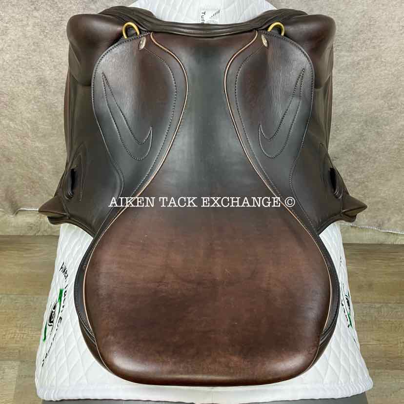 Adam Ellis Mono Event Jump Saddle, 17.5" Seat, Wide Tree, Wool Flocked Panels