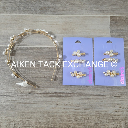 Claire's Hair Bundle - 1 Headband, 6 Hair Clips