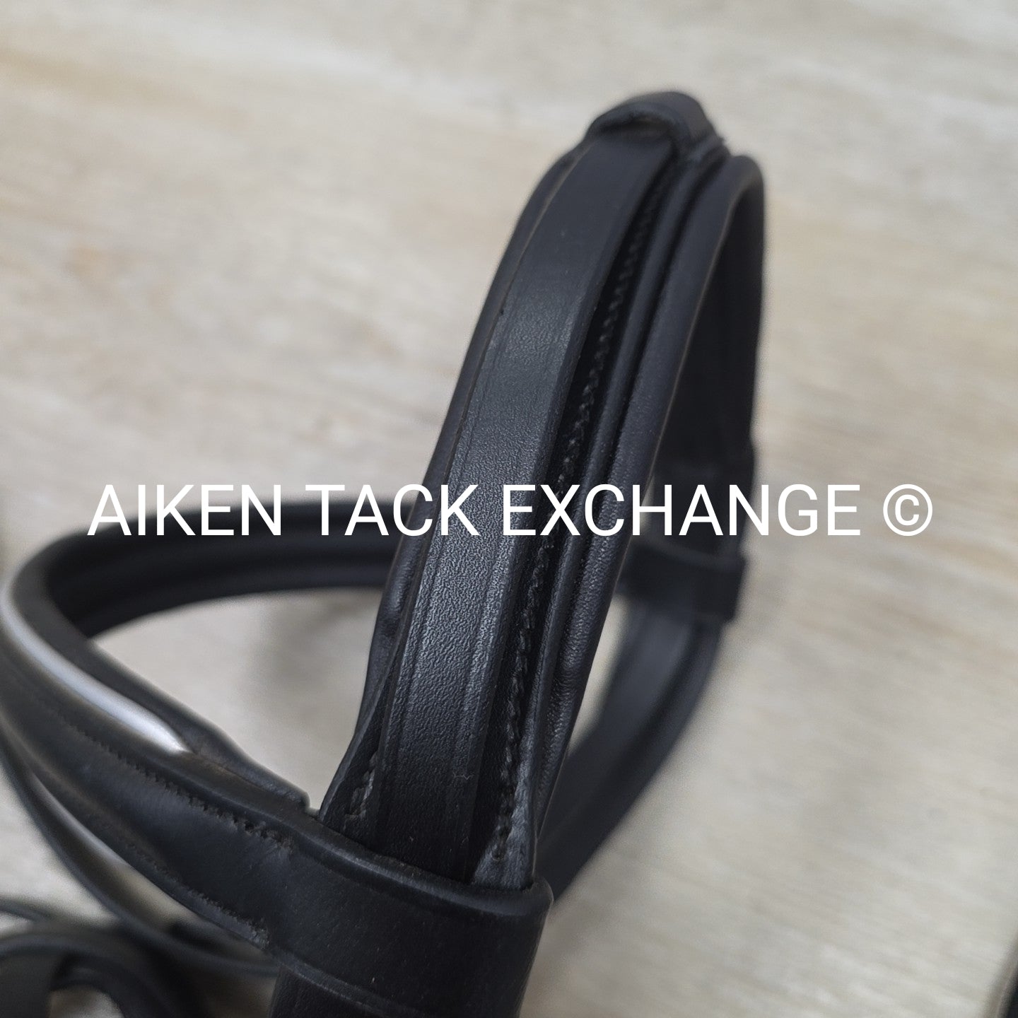 Dover Saddlery Flash Dressage Bridle with Rubber Web Reins, Black, Size Full