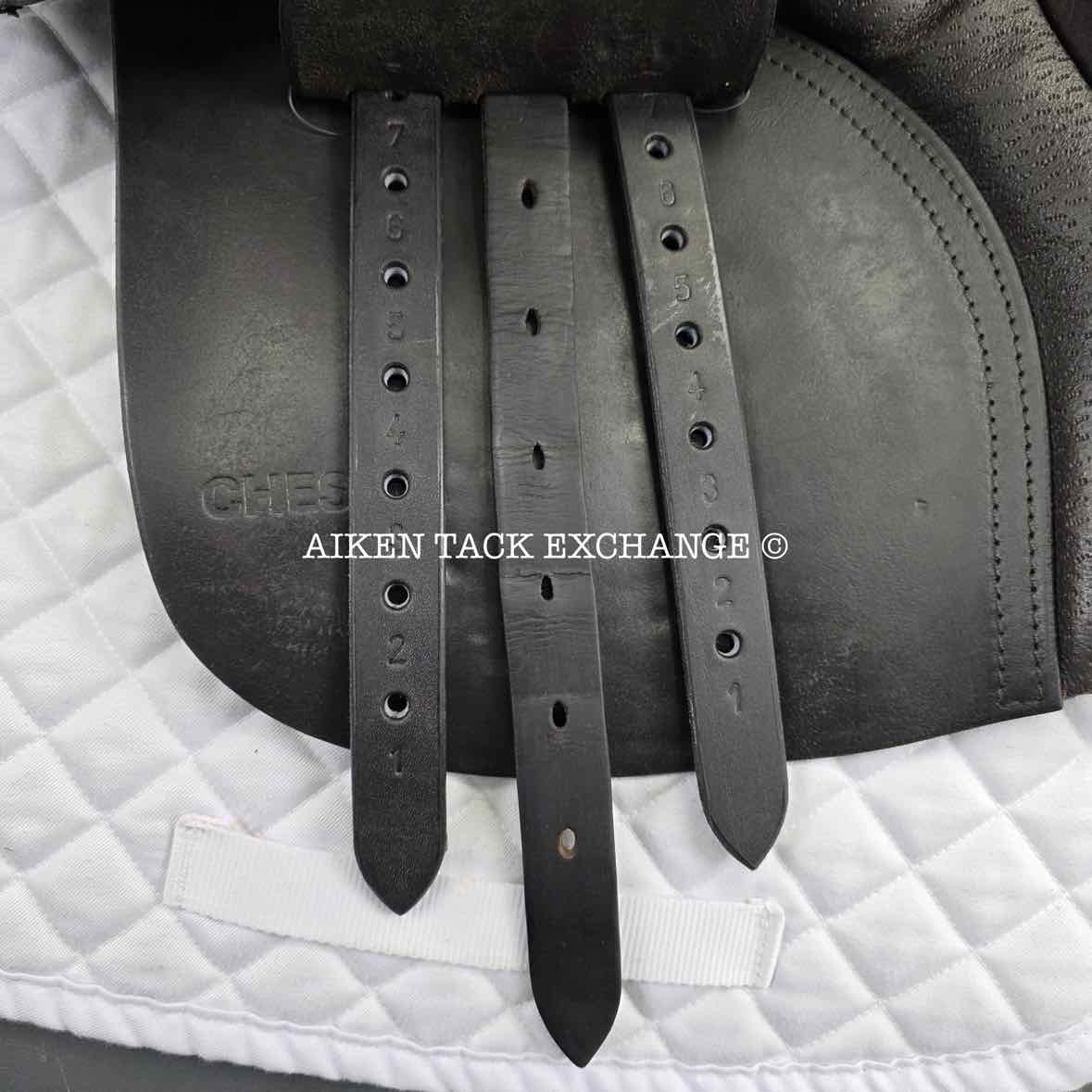 Ainsley Chester Jump Saddle, 17" Seat, Forward Flap, Medium Tree, Wool Flocked Panels