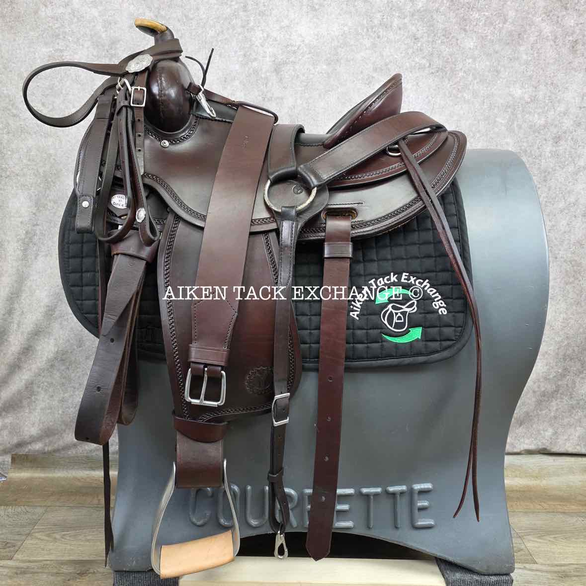 2007 Circle Y 2177 Draft Horse Park & Trail Western Saddle, 16" Seat, Extra Wide Tree, Comes with Matching Tack