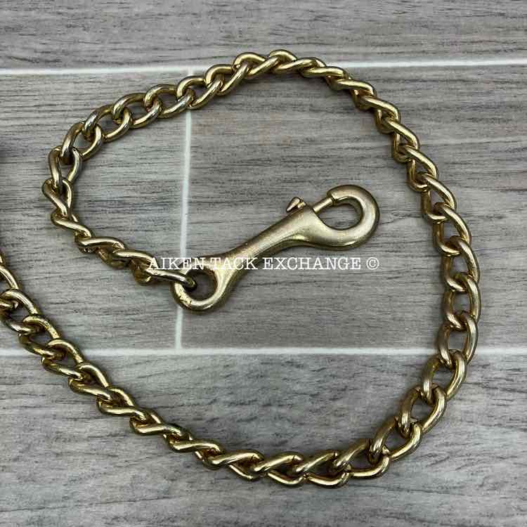 Leather Lead with Brass Plated Chain