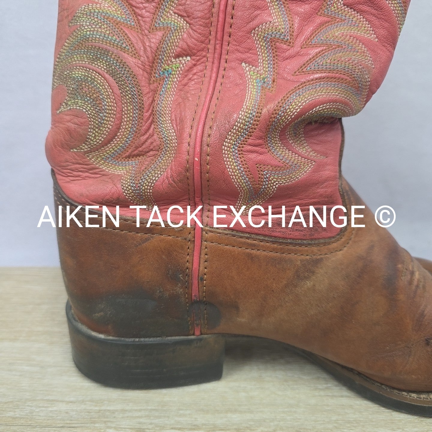 Tony Lama Square Toe Western Boots, Size 9