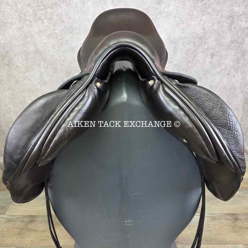 **SOLD** 2015 Custom Saddlery Monte Carlo Monoflap Jump Saddle, 18" Seat, Adjustable Tree, Wool Flocked Panels