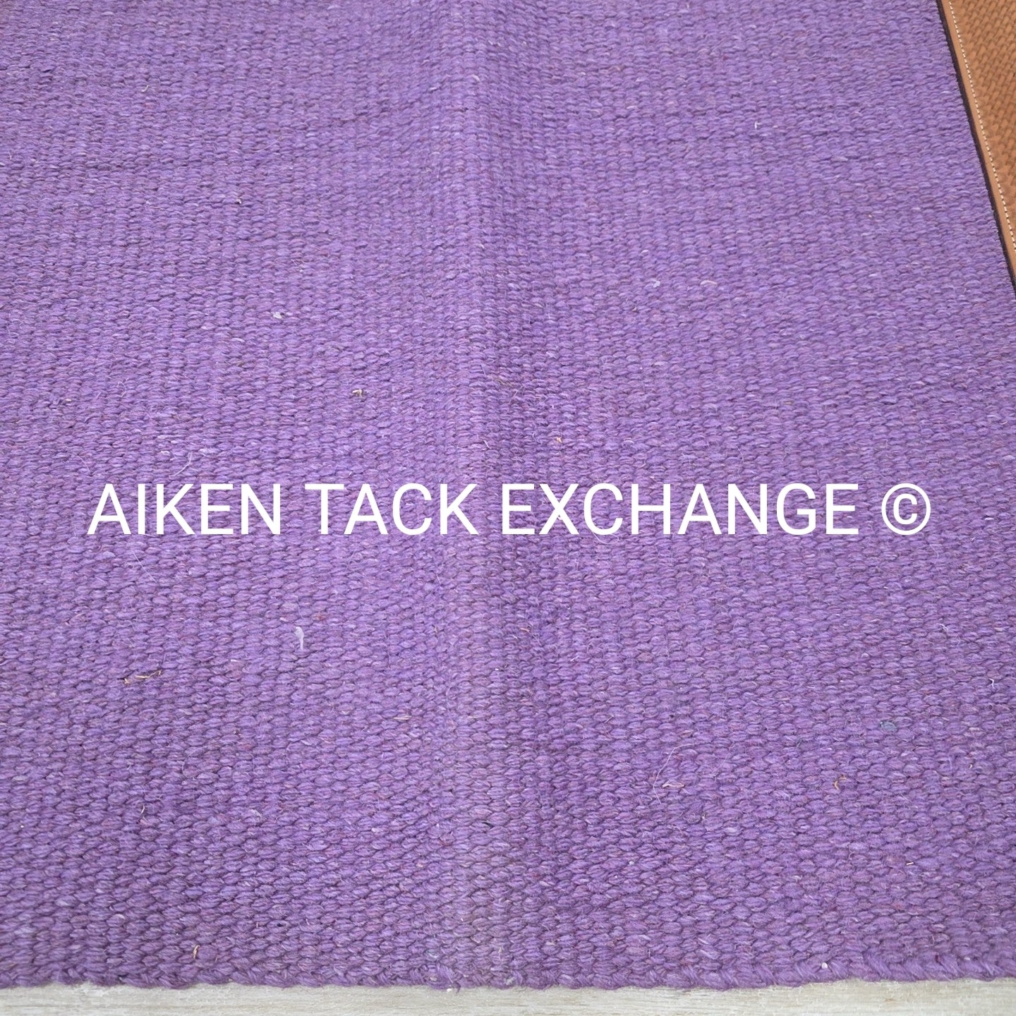 Western Saddle Blanket with Leather Detail, 34" x 36"