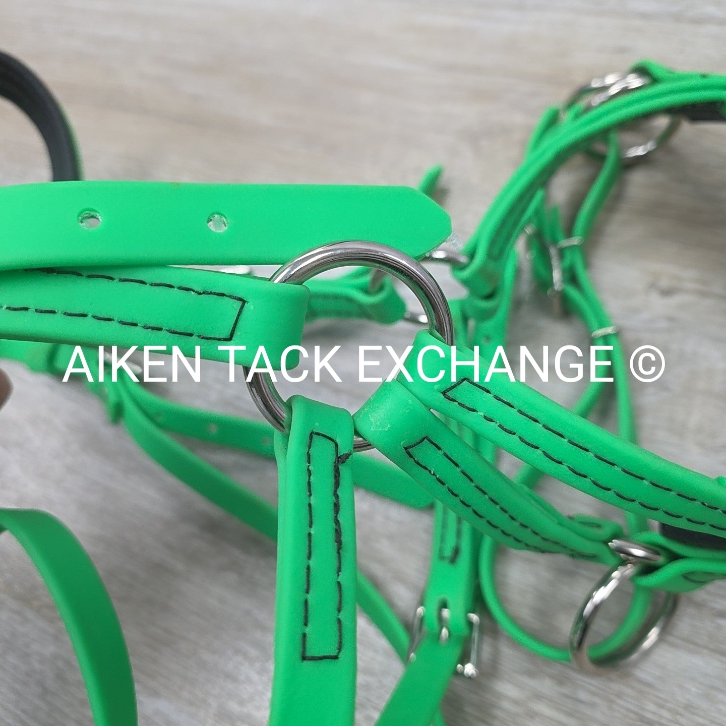 Biothane Bitless Bridle with Reins & Breastplate, Green, Size Full
