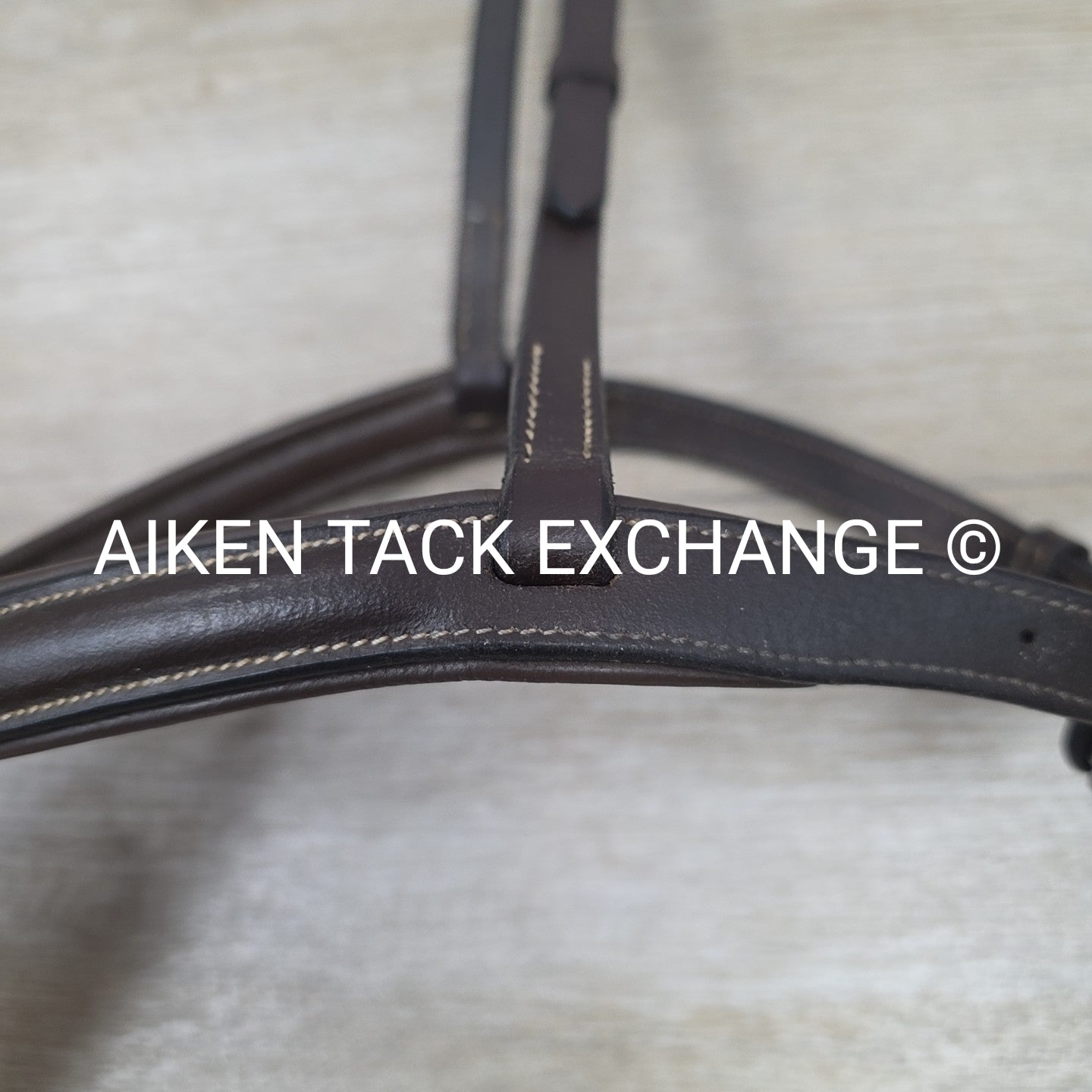 Padded Fancy Stitch Noseband, Brown, Size Full