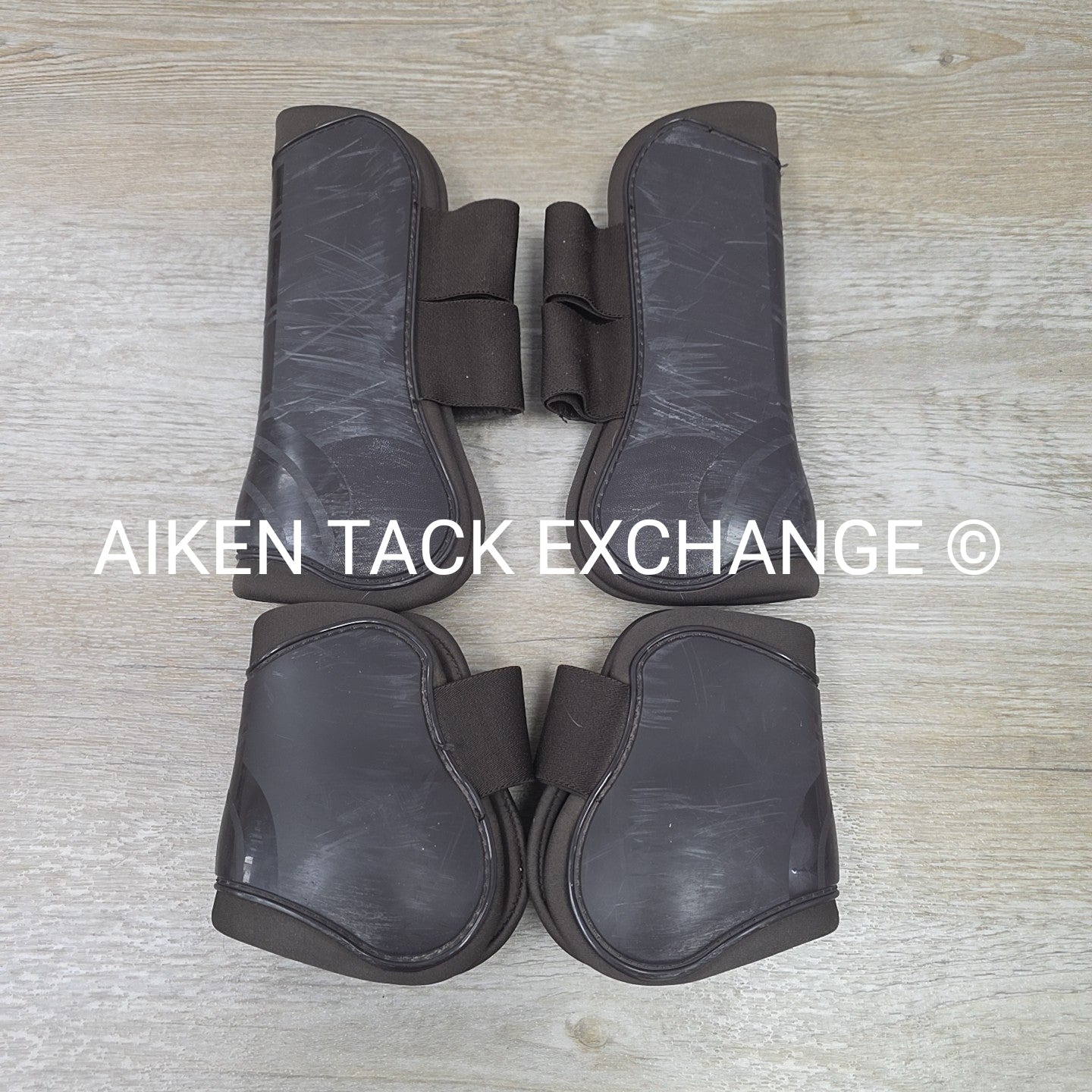 Horze Open Front Tendon Boot Set, Front & Hind, Brown, Size Full