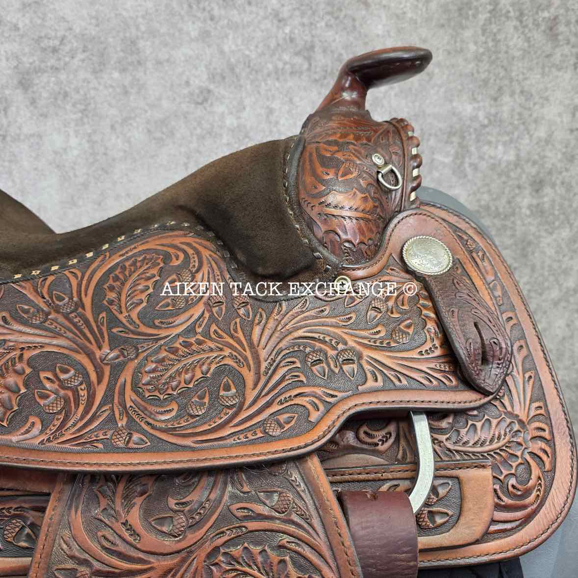 Circle Y Equitation Western Saddle, 15" Seat, Regular Tree - Semi QH Bars