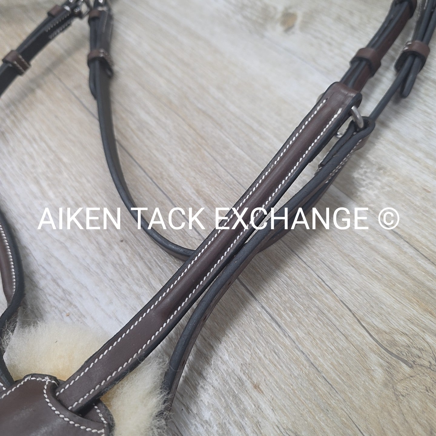 HDR Pro Mono Crown Figure 8 Bridle with Rubber Reins, Australian Nut, Size Cob